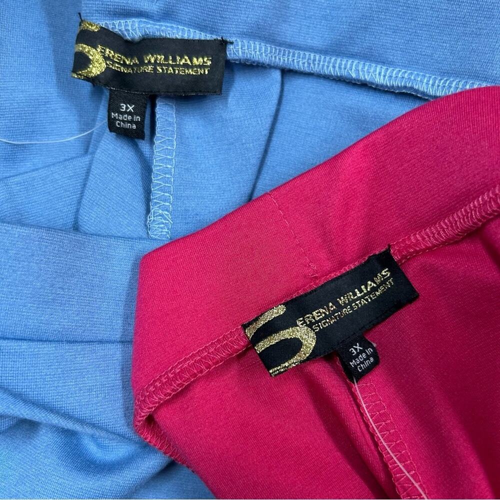 Serena Williams Signature Blue Pink Joggers Lounge Pants Zip Ankle Comfort 3X - Picture 2 of 9
